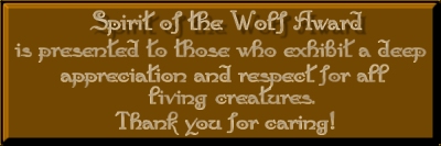 Spirit of the Wolf Award